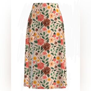 Floral tight split skirt